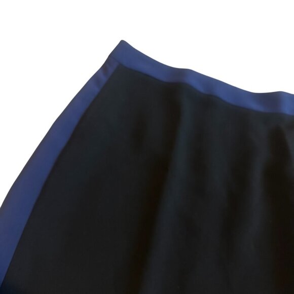 Diane Von Furstenberg Black Blue Color Block Pencil Skirt Slit Size 6 Women's - Picture 5 of 10